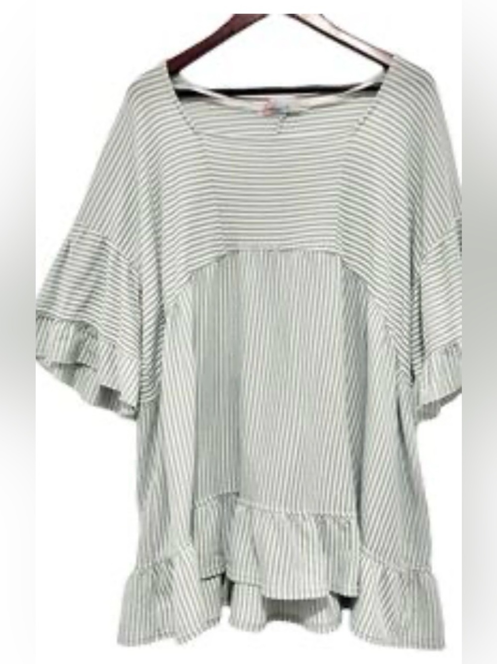 Anthropologie Free people beach Striped Ruffle Hem Babydoll Dress L